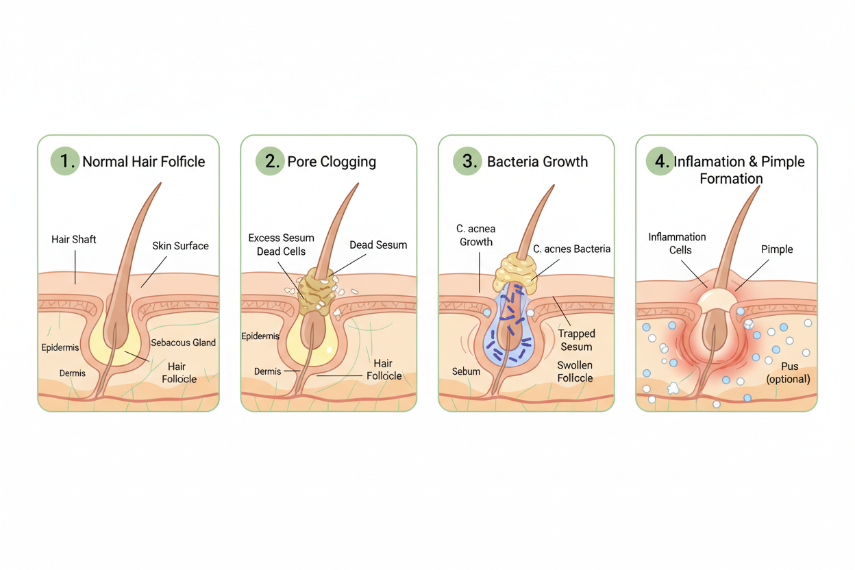 stages of how pimples develop
