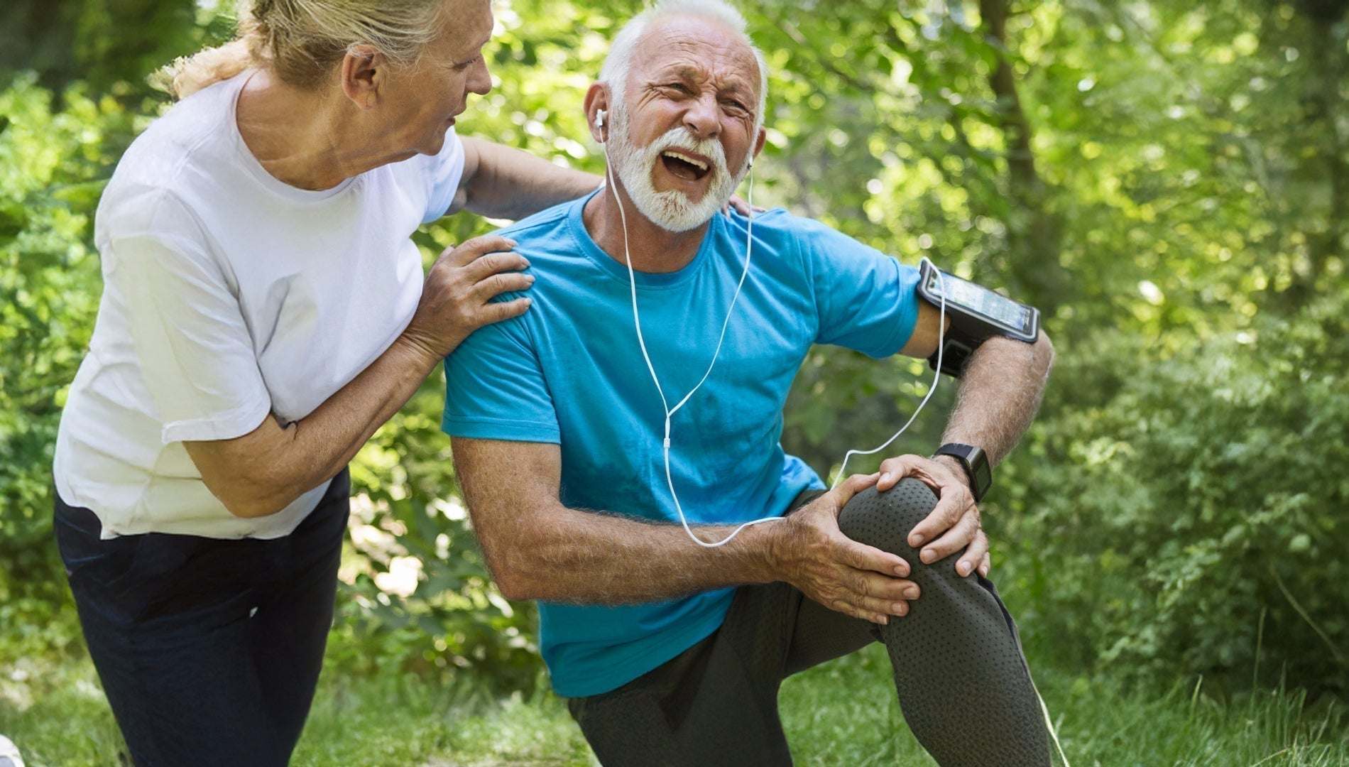 Celluma flexible LED device wrapped around a knee for meniscus tear recovery and inflammation reduction.