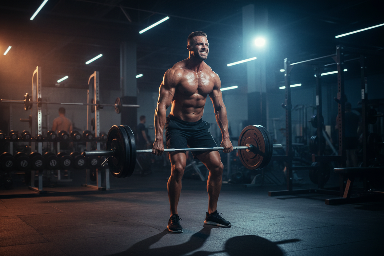 An FDA-cleared flexible Celluma PRO II panel contoured in direct contact mode over a runner's calf and hamstring muscles to reduce creatine kinase and accelerate post-workout recovery.