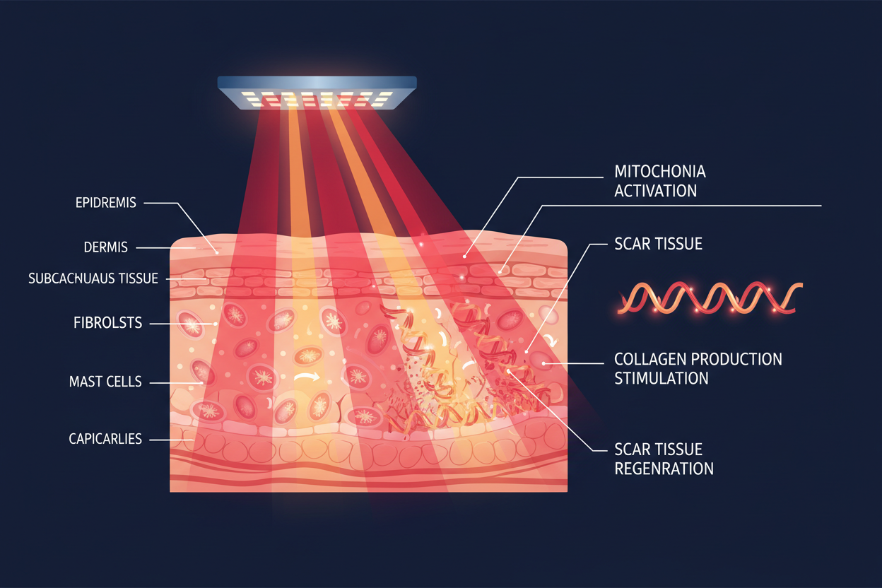 red light therapy healing scars